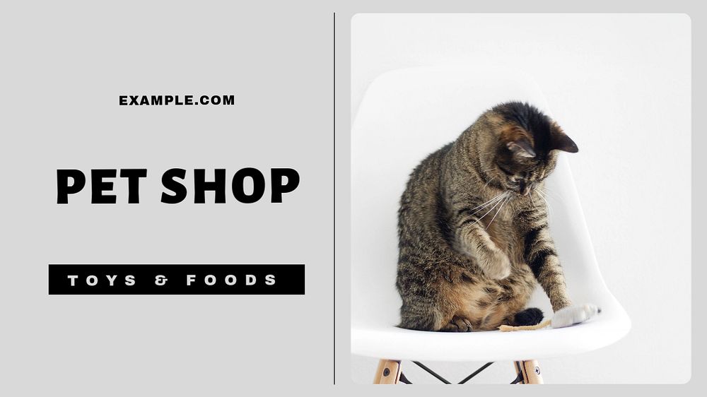 Pet shop blog banner template, editable text & design