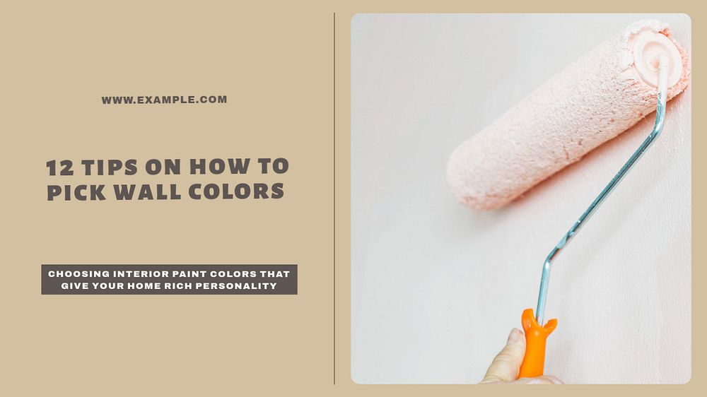 Wall colors blog banner template, editable text & design