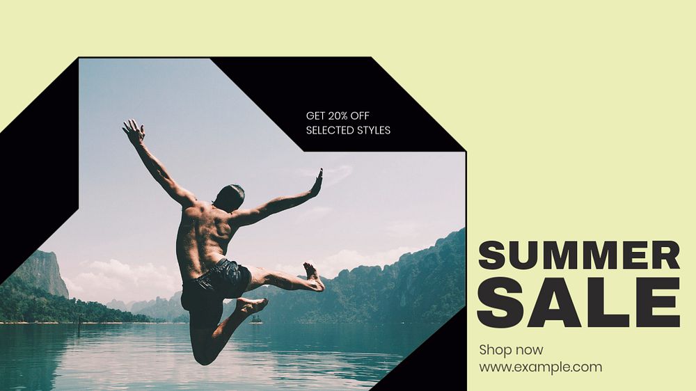 Summer sale blog banner template, editable text & design