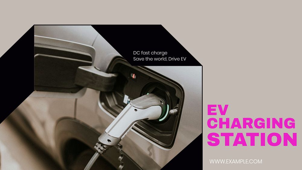 EV charging blog banner template, editable text & design