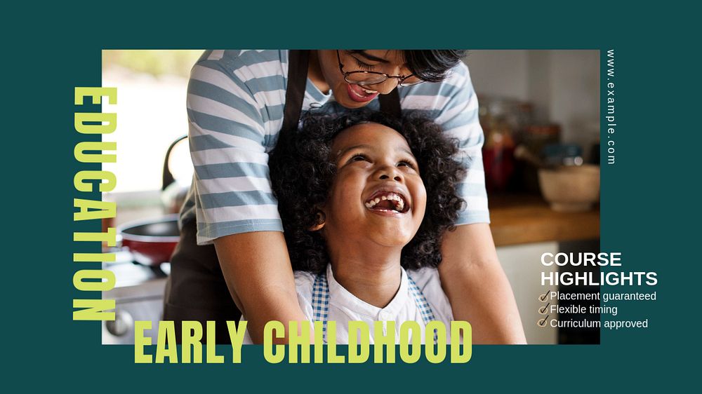 Early childhood education blog banner template, editable text & design