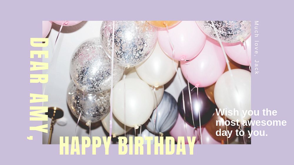 Birthday wishes blog banner template, editable text & design