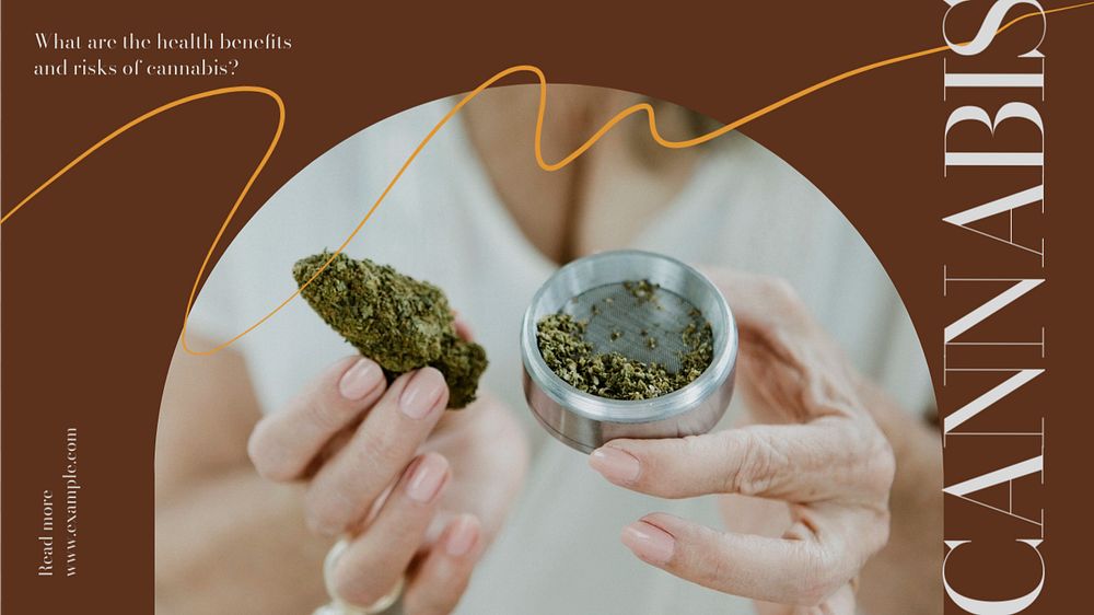 Cannabis blog banner template, editable design