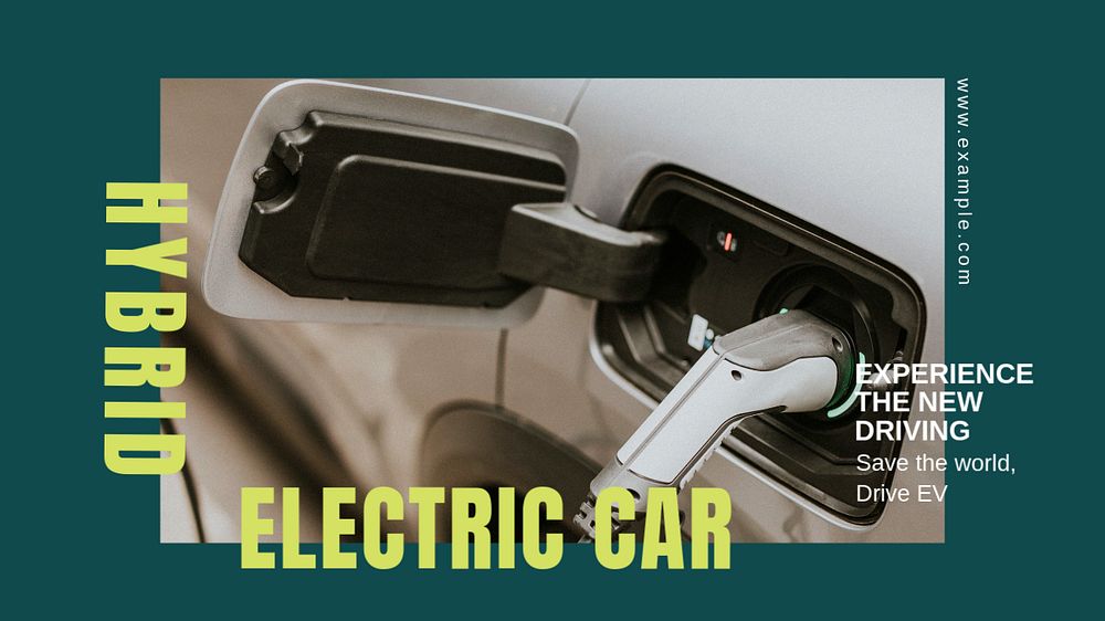 Electric car blog banner template, editable text & design