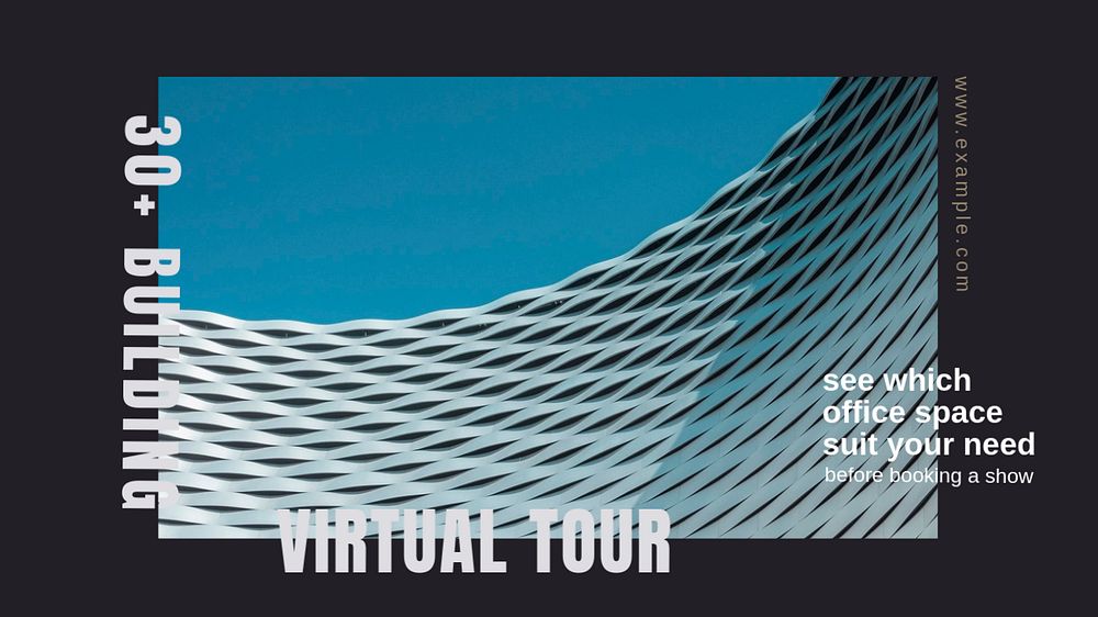 Virtual tour blog banner template, editable text & design