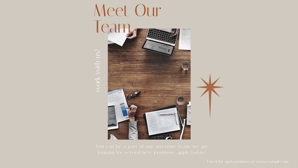 Meet our team Facebook cover template, editable design