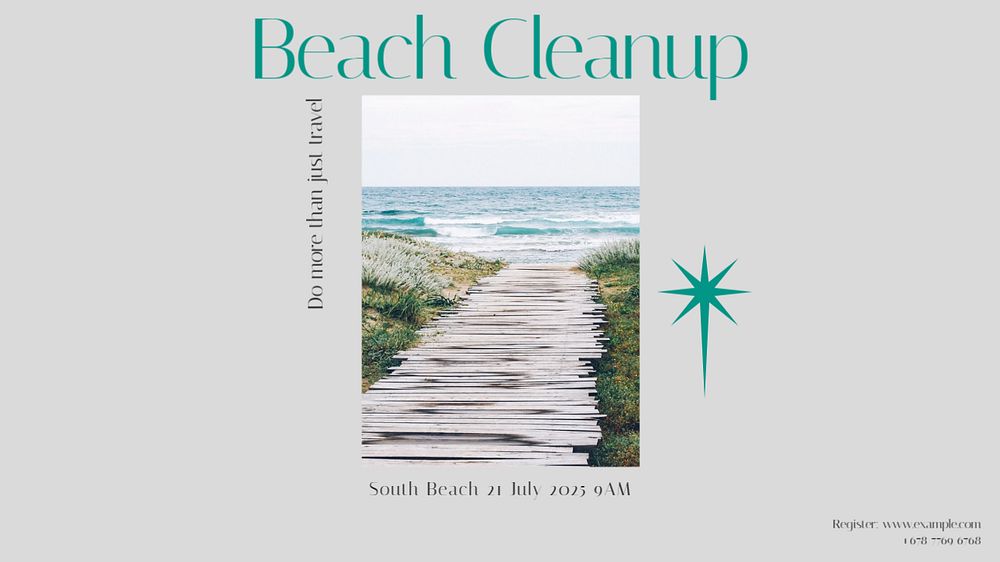 Beach cleanup Facebook cover template, editable design