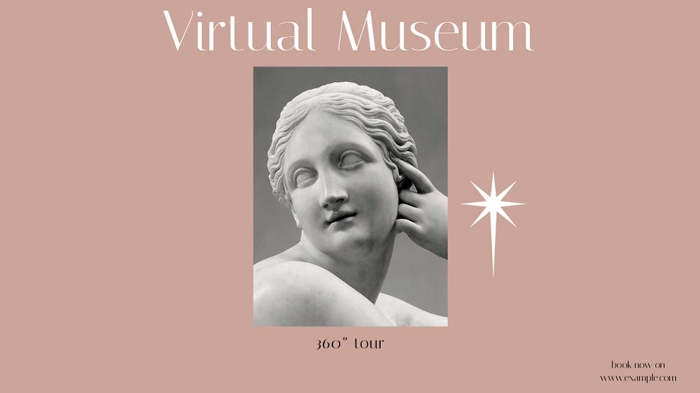 Virtual museum Facebook cover template, editable design