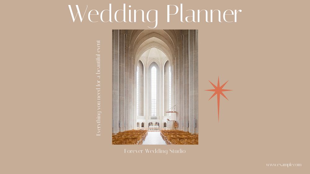 Wedding planner Facebook cover template, editable design