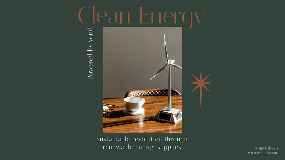 Clean energy Facebook cover template, editable design