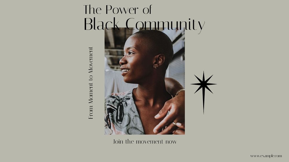 Black community movement Facebook cover template, editable design