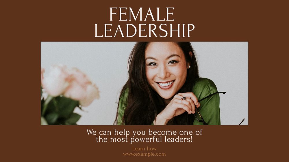 Female leadership Facebook cover template, editable design