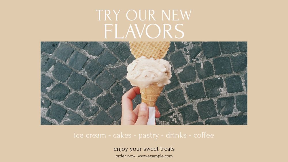 Sweet flavors Facebook cover template, editable design