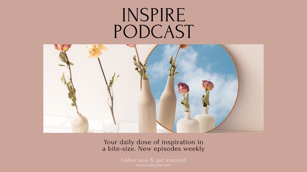 Inspire podcast Facebook cover template, editable design