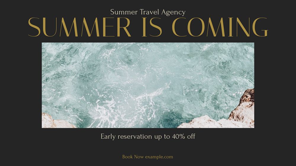 Summer travel sale Facebook cover template, editable design