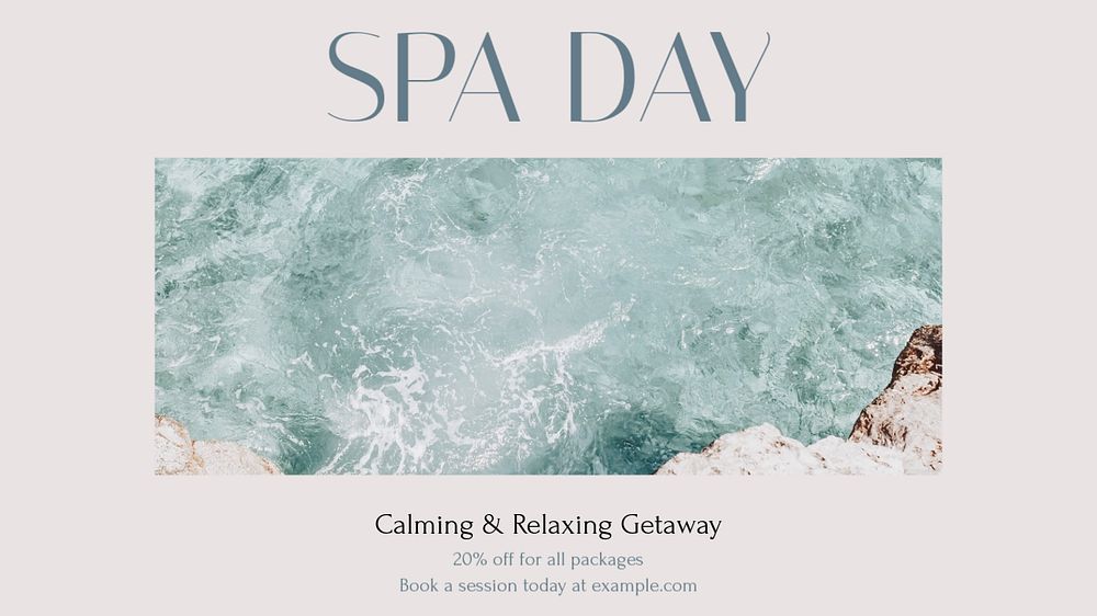 Spa day Facebook cover template, editable design