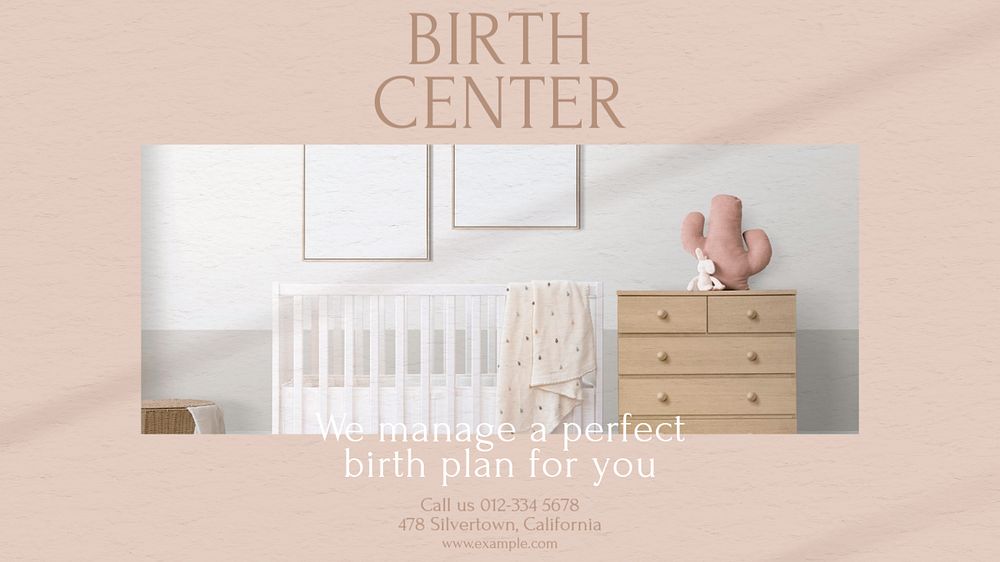 Birth center Facebook cover template, editable design