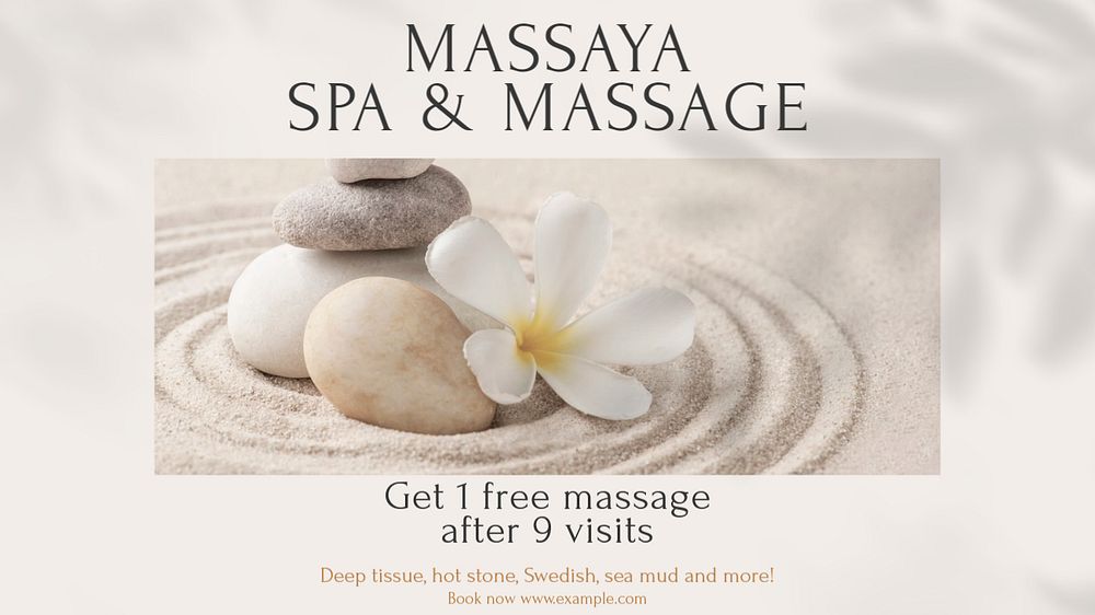 Massage Facebook cover template, editable design