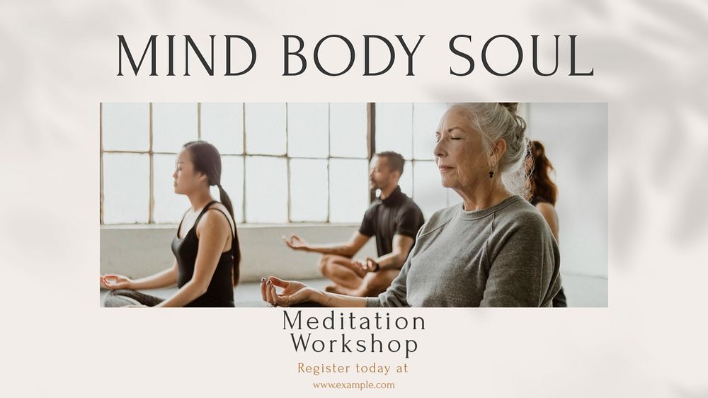 Mind, body, soul Facebook cover template, editable design