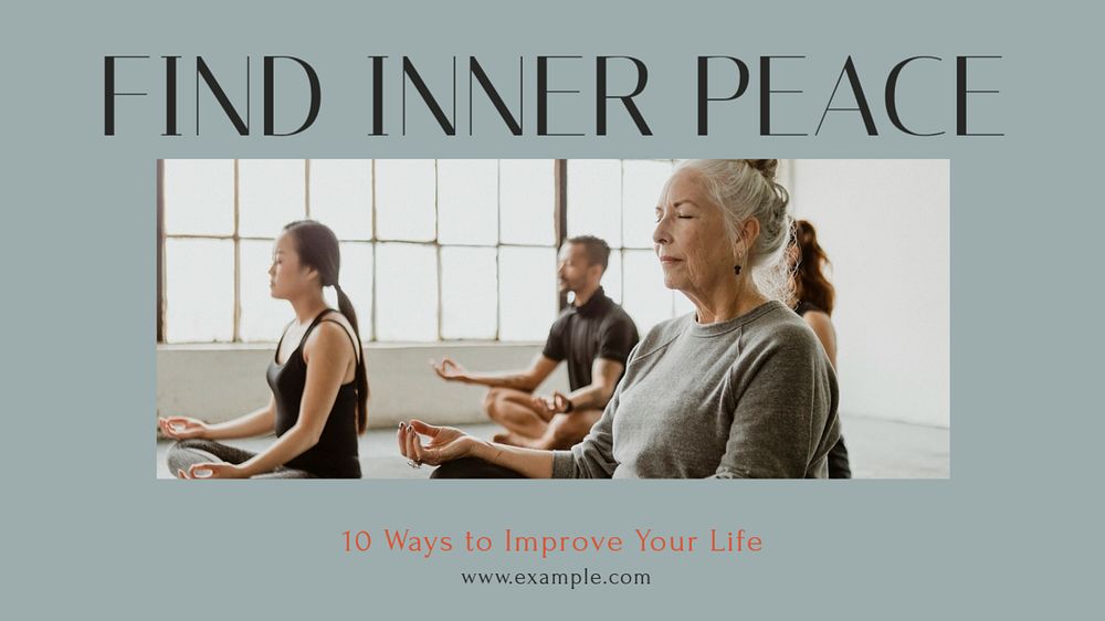 Find inner peace Facebook cover template, editable design
