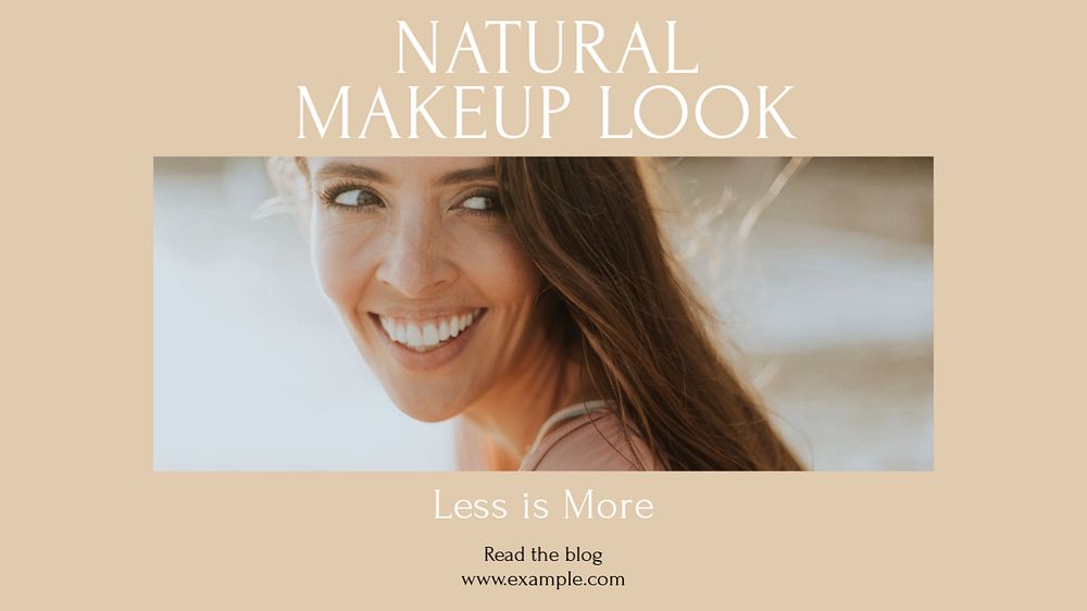 Natural makeup look Facebook cover template, editable design