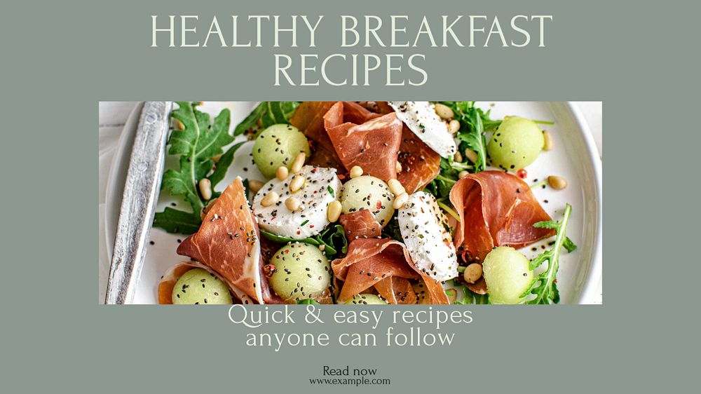 Healthy breakfast Facebook cover template, editable design