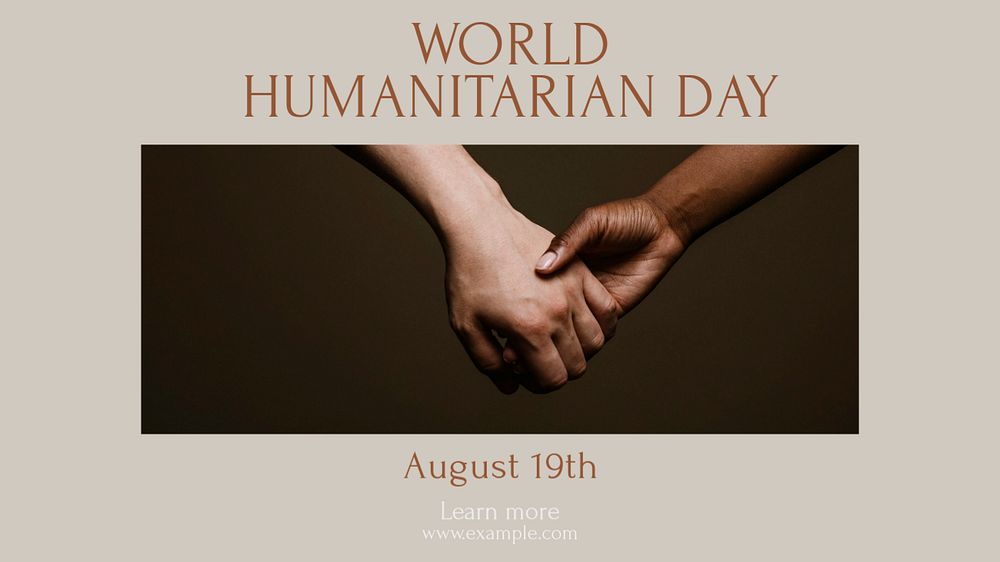 Humanitarian day Facebook cover template, editable design