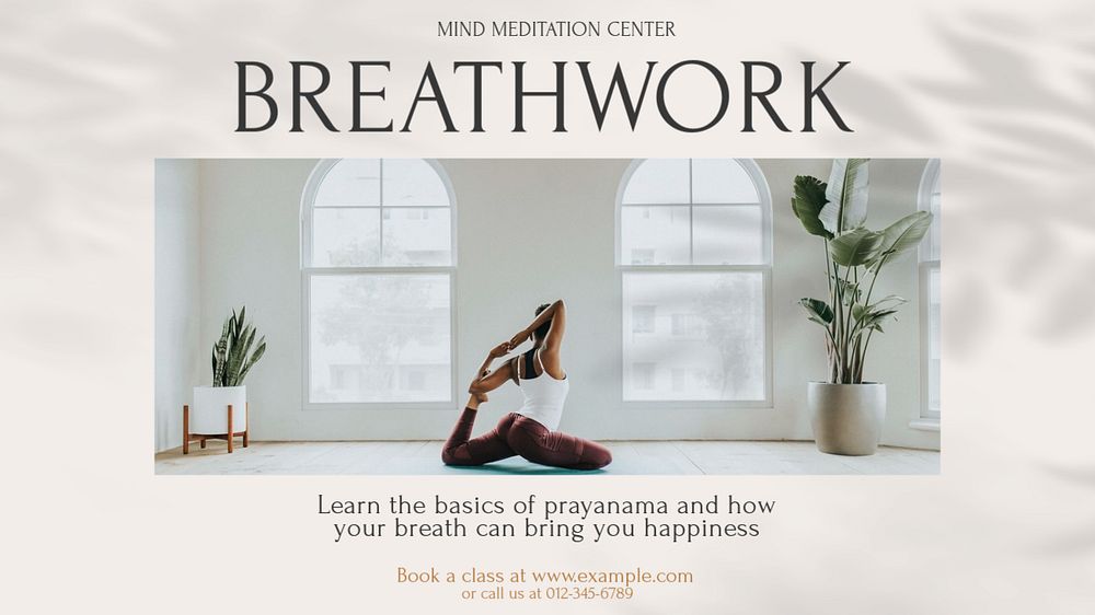 Breathwork exercise Facebook cover template, editable design