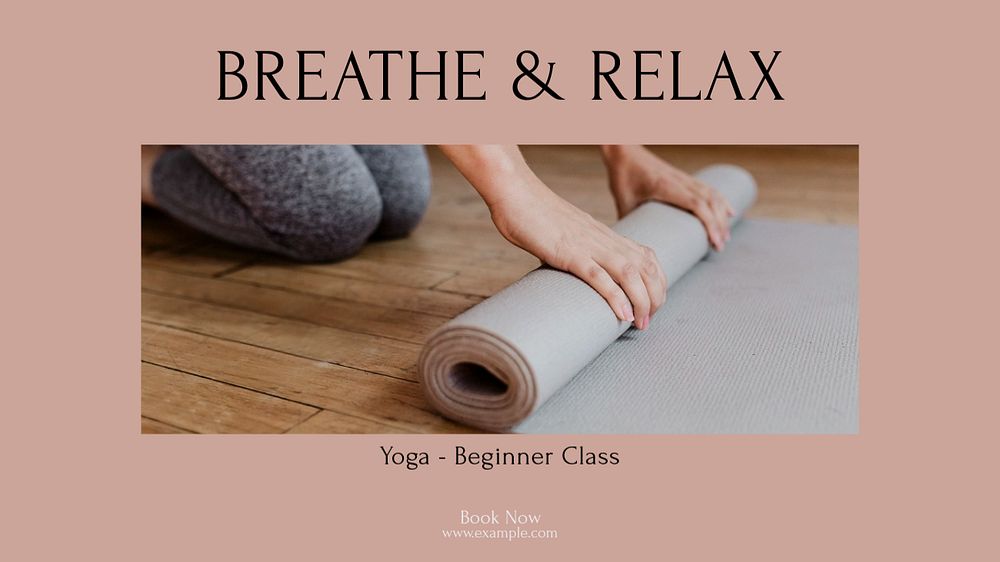 Breathe and relax Facebook cover template, editable design