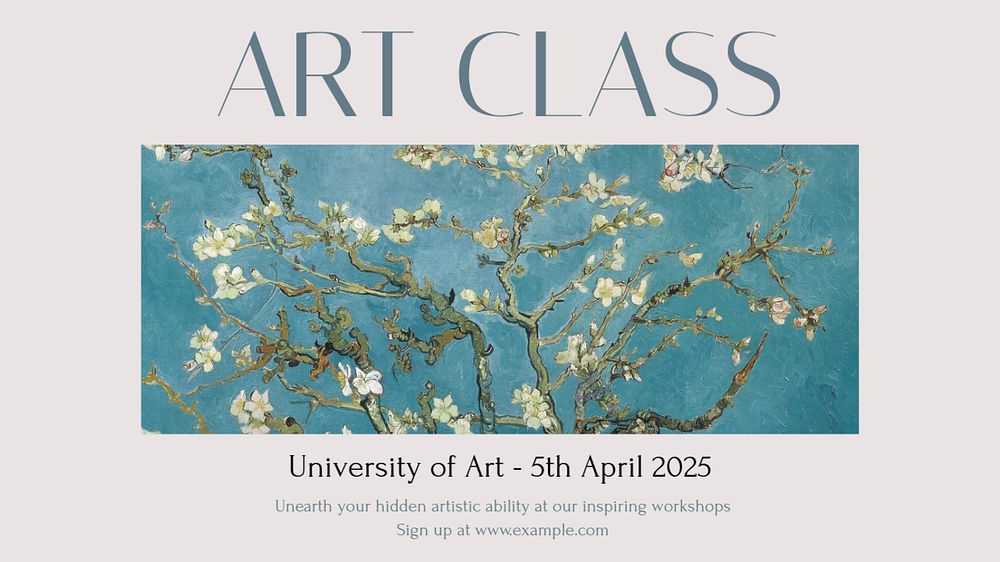 Art class Facebook cover template, editable design