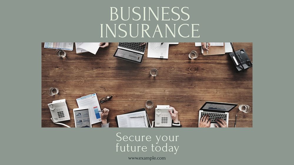 Business insurance Facebook cover template, editable design