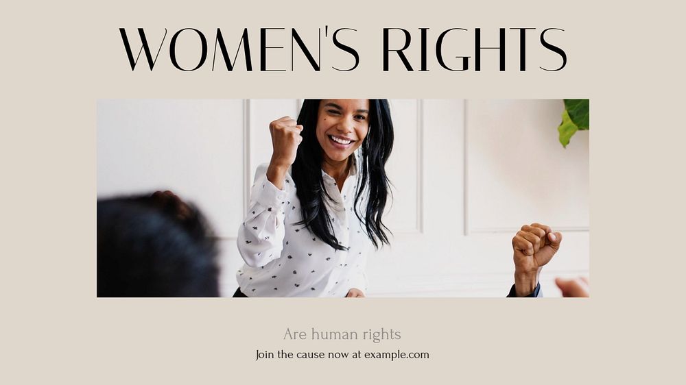 Women's rights Facebook cover template, editable design