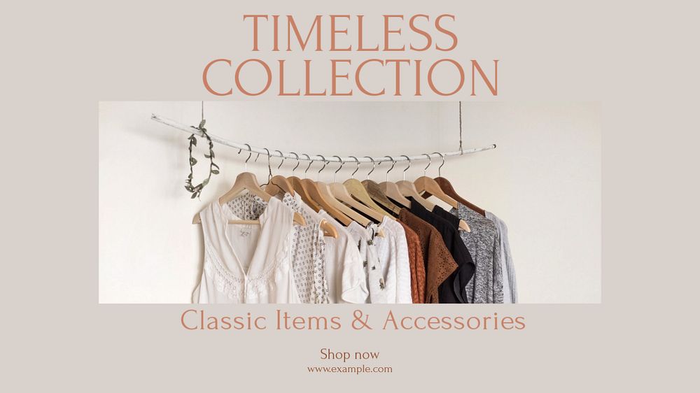 Timeless collection Facebook cover template, editable design