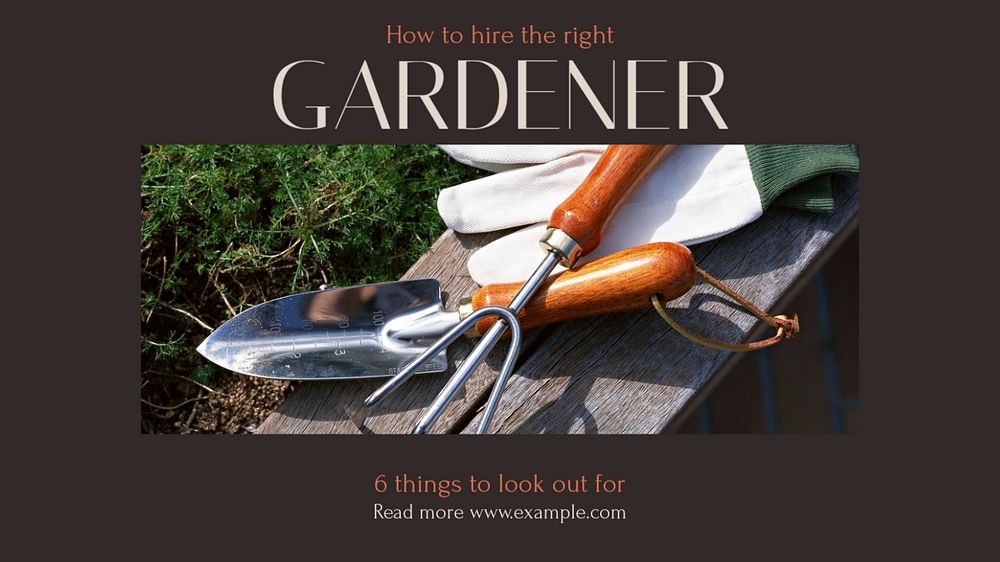 Gardener hiring Facebook cover template, editable design