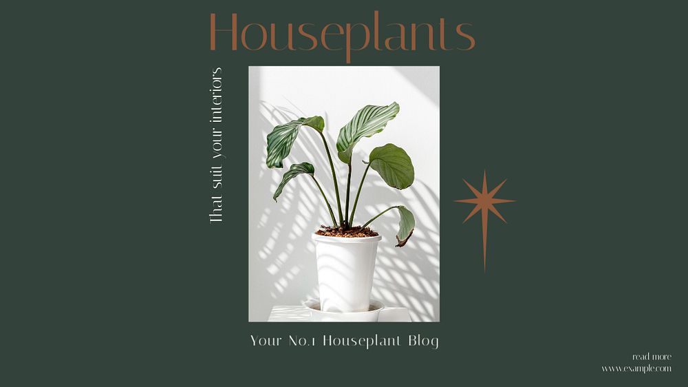 Houseplant Facebook cover template, editable design