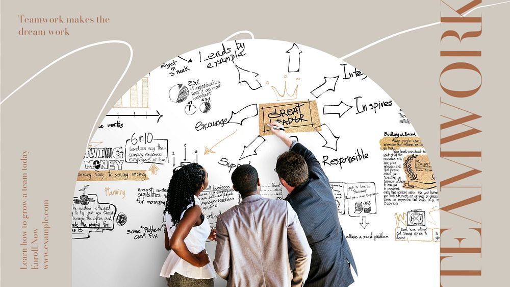 Teamwork class blog banner template, editable design