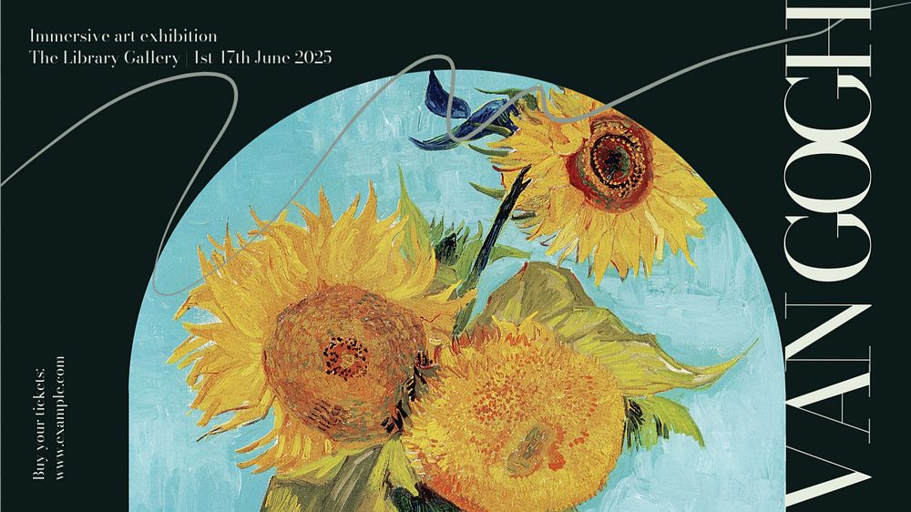 Van Gogh exhibition blog banner template, editable design