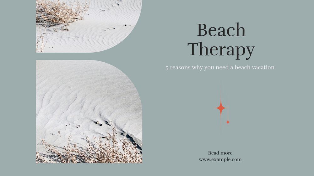 Beach therapy Facebook cover template, editable design