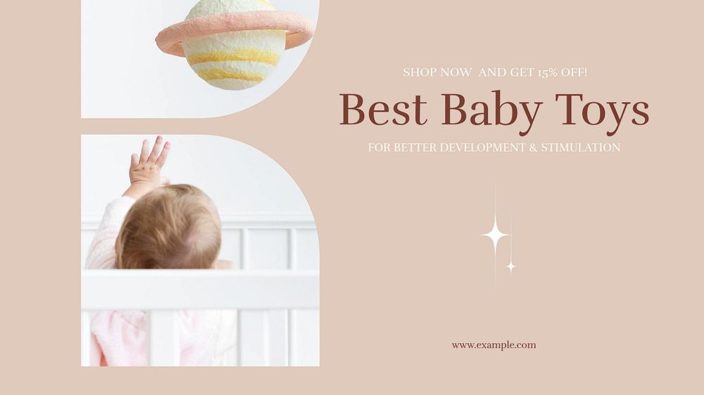 Baby toys Facebook cover template, editable design