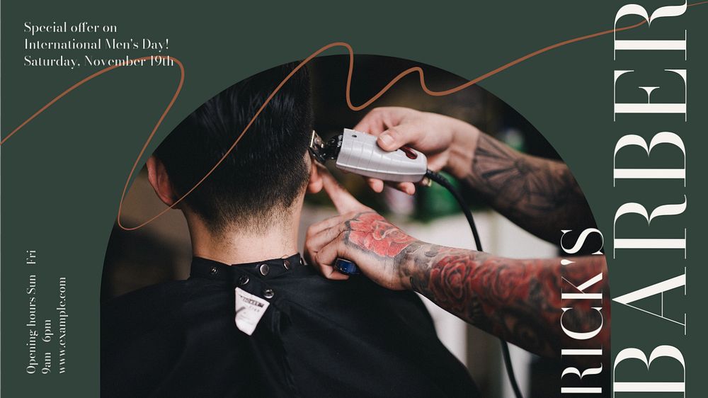 Barber shop blog banner template, editable design