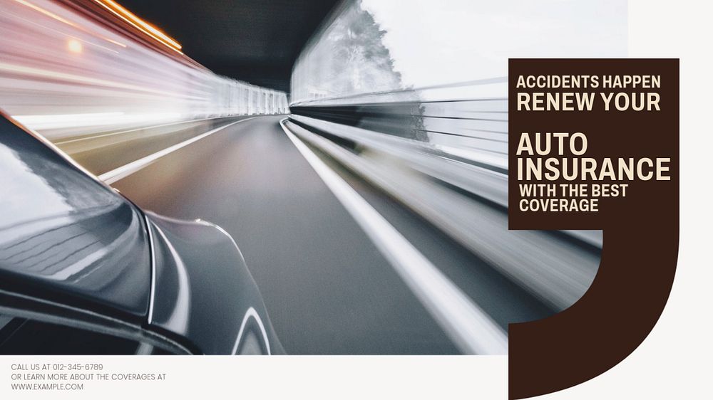 Auto insurance blog banner template, editable text & design