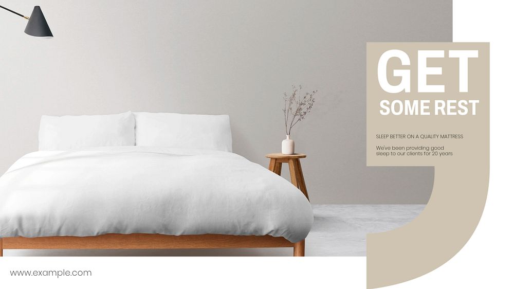 Mattress ad blog banner template, editable text & design