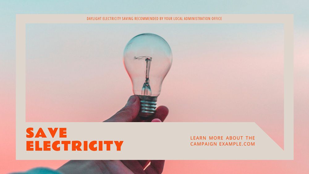 Save electricity blog banner template, editable text & design