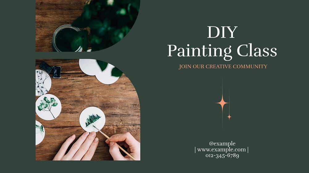 DIY paint class Facebook cover template, editable design