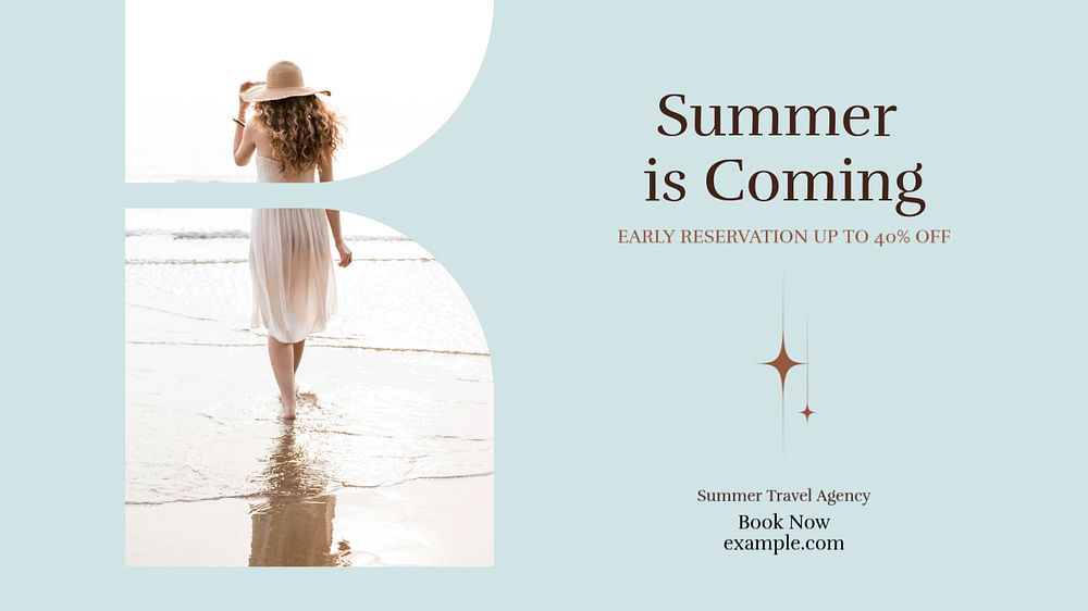 Summer travel sale Facebook cover template, editable design