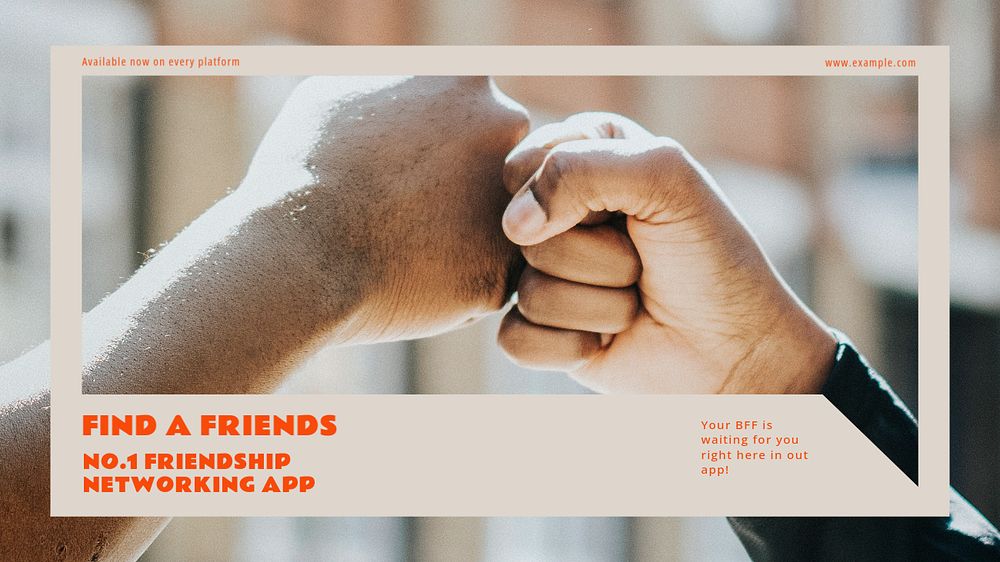 Find a friend blog banner template, editable text & design