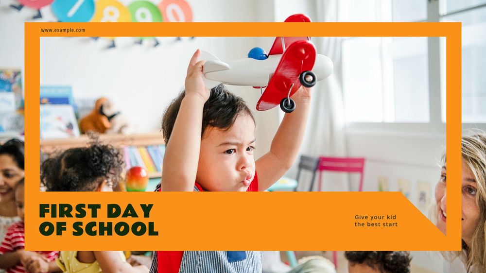 School day blog banner template, editable text & design