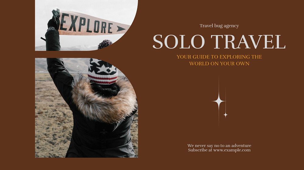 Solo travel Facebook cover template, editable design