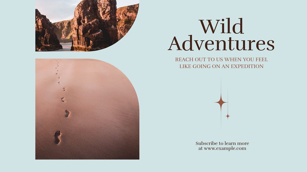 Adventure travel Facebook cover template, editable design