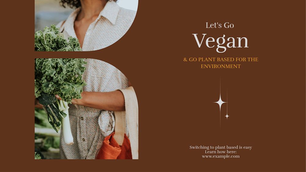 Go vegan Facebook cover template, editable design